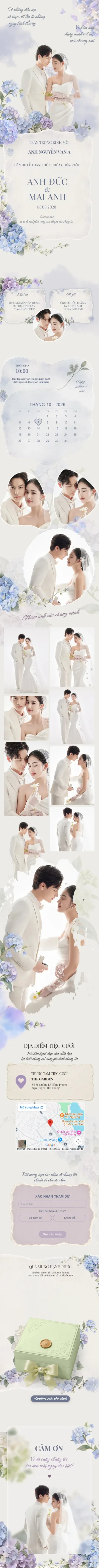 Mẫu thiệp Cẩm Tú Cầu Mộng Sương